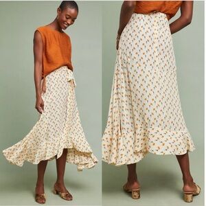 Faithfull the Brand Kamares floral wrap skirt flowy midi, XL Size 10